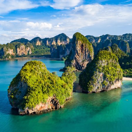 Railay,Beach,In,Thailand,,Krabi,Province,,Aerial,View,Of,Tropical